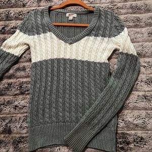 Grey and white medium sweater